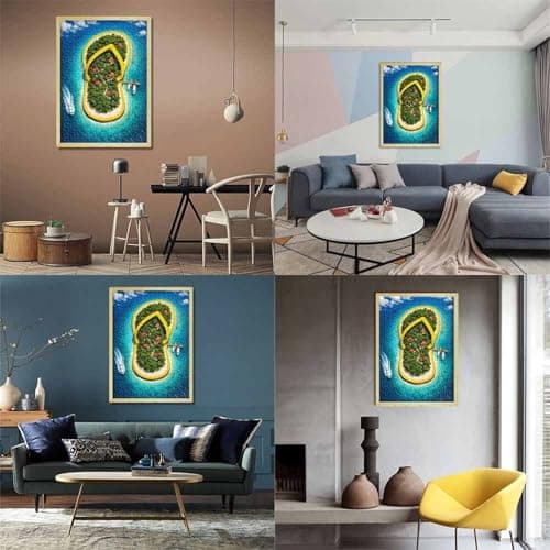Flip-flop Shaped Island Resort Jigsaw Puzzle 1000 Pieces, Romantic City Break Scene, Matte Printed Jigsaw for Travel Lovers, Screen-Free Fun, 52x38cm/1000pcs — view 3
