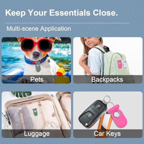 [2Pcs] for Galaxy SmartTag2 Case with Invisible Pin, Full Protective Anti-Slip Soft Silicone Case for Samsung Galaxy Smart Tag 2 for Kids Pet Clothing Backpack Luggage (Turquoise + Rose Red) — view 6