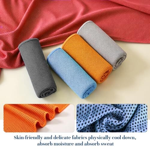 5 Pack Cooling Towels, Cool Microfibre Towel for Hot Weather, Cooling Scarf for Neck, Fast-Cooling Towel — view 5