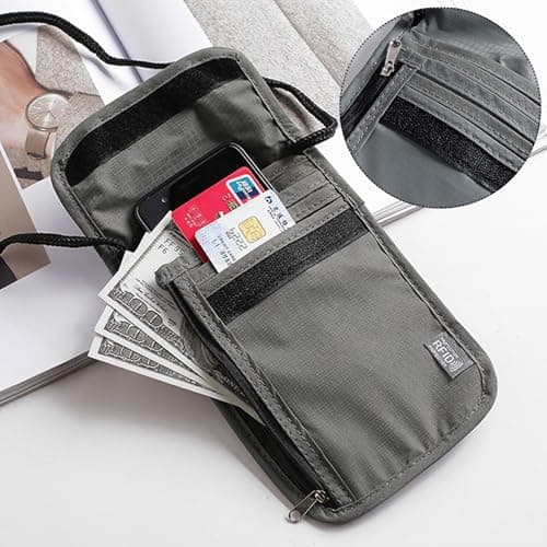 JSTHHTT 2 Pcs Neck Pouches - Phone Pouch with Neck Strap, RFID Blocking Travel Neck Wallet for Women and Men - Secure Neck Pouches and Passport Holder — view 5
