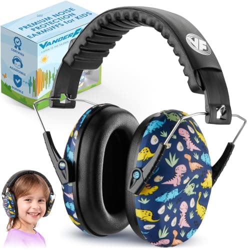 Vanderfields Kids Ear Defenders - 31 dB (2K Hz), Dinosaur Club B