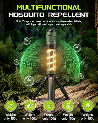 5000mAh Rechargeable Bug Repellent Lantern, 5 Lighting Modes & IPX5 Waterproof, Portable Outdoor Light with Mosquito Protection, for All‑Kinds Outdoor Activitie & Backyard Use (Refill Not Included) — view 4
