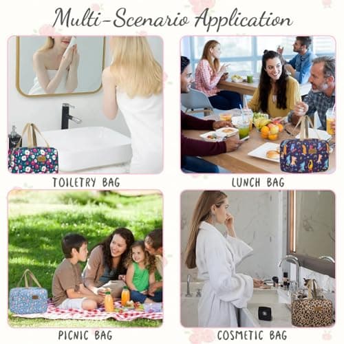 Aucuu Toiletry Bag, Large Full Size Toiletry Bag, Travel Hand-Held Make up Wash Bags, Portable Waterproof Toile-Try Kit, Bathroom Storage Case, Cosmetic Organizer for Travel, Camping for Women Girl — view 4