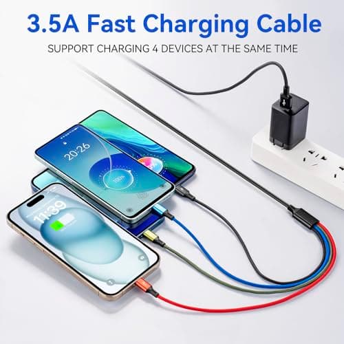 Minlu 3-Pack Multi USB Charging Cable,Multi Charger Cable 4 in 1 Black/4Ft — view 2