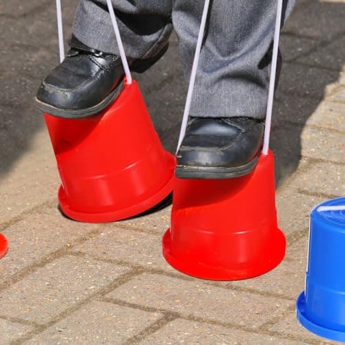Vaguelly Kids Plastic Jumping Stilts 3 Pairs Outdoor Balance Toys for Children Coordination Training Fun Walker Buckets — view 6