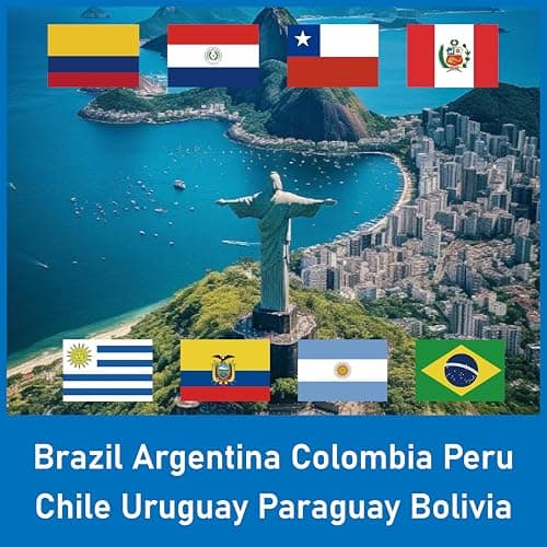 eSIM for 8 countries in South America Internationa Travel,4/5G LTE Prepaid 30 Days Plan,2GB Daily Data Only — view 2