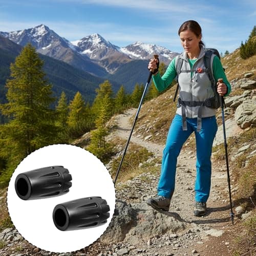 Targonix Walking Stick Ferrules 6 Pack, Universal Rubber Tips for Walking Poles and Crutches, Non Slip Walking Stick Rubber Ends with Metal Insert for Outdoor or Home Use — view 5