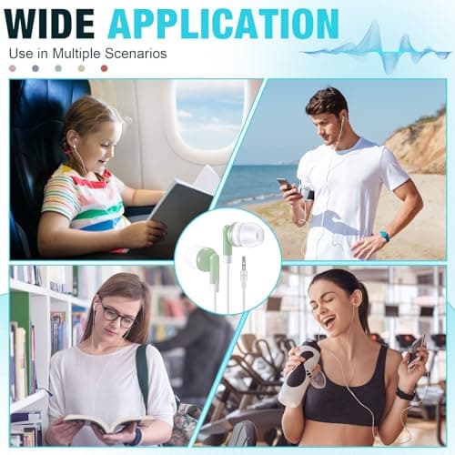 Konohan 100 Pack Kids Earbuds Wired Earphones Multipack Earphones Headphones for School Library Museum Classroom Students (Mixed Colors) — view 3