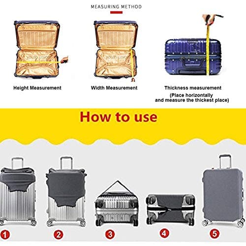 Trolley Case Protective Cover, DOTBUY 3D Print Airplane Premium Travel Suitcase Protector Elastic Anti-Scratch Dustproof Luggage Sleeve Cover Elasticized Washable (E,S (18-20 inches)) — view 5