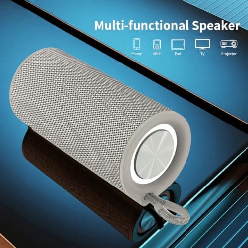 DEFUNC BEAT 15 Bluetooth Speaker, 15W HD Sound, Portable Wireless, IPX7 Waterproof, Up to 6H Playtime, TWS, for Home/Party/Outdoor/Camping/Beach Essentials, Birthday Gift for Fathers Day Men (Beige) — view 3