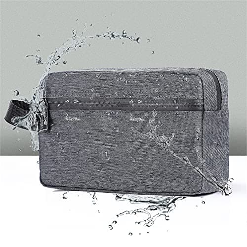 Toiletry Bag for Men, Etercycle Portable Travel Wash Bag, Waterproof Toiletries Cosmetic Organizer Bag, Gym Shaving Shower Bathroom Bag, Dopp Kit Make Up Bag with Handle (Grey) — view 5