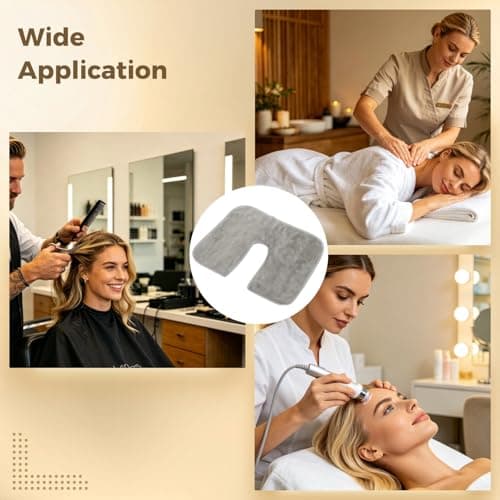 6Pcs U-Shaped Face Cradle Cover, Microfiber Salon Soft Esthetician Massage Headrest Towels Set, Facial Cradle Pillow Cover for Massage Beds & Chairs, Beauty Salon Spa, 13.8 x 11 in — view 6