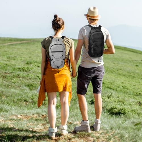Outplea 15L Ultralight Hiking Backpack for Men Women, Small Foldable Daypack Compact, Waterproof Packable Outdoor Backpack for Travel Sport, Black — view 6