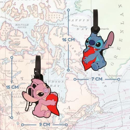 Disney Lilo and Stitch Blue, Pink and Red 2 Piece Luggage Tag Set — view 5