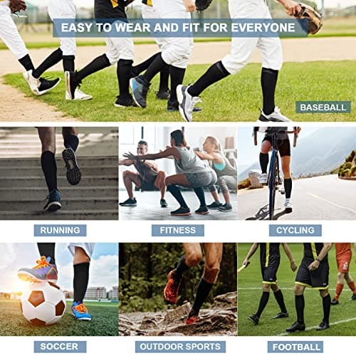 DRESHOW 4 Pairs Compression Socks For Women&Men Circulation Best Support for Athletic Running Cycling Travel — view 3