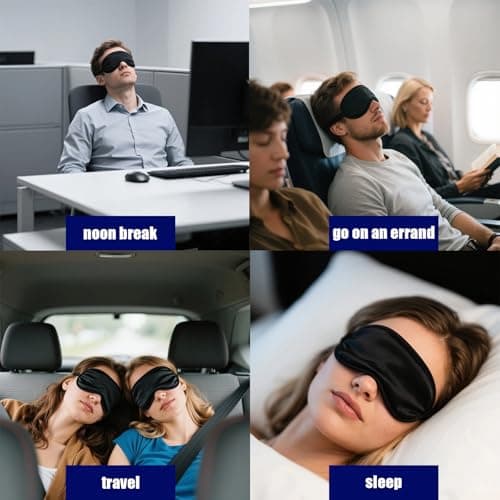 10pcs Sleep Eye Mask Shade Cover, Sleeping Blindfold, Sleeping Eye Mask, for Travel, Plane, Nap, Hotel, Game, for Women and Men (Black) — view 6