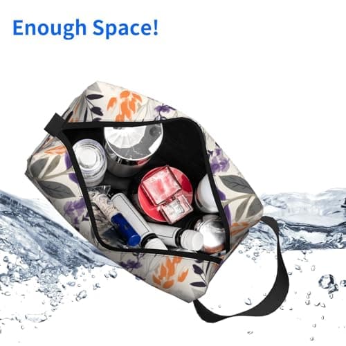 HSYOYO Travel Toiletry Bag for Women Men,Portable Hanging Toiletry Bag,Waterproof Dopp Kit Cosmetic Organizer,Large Capacity Shaving Bag Makeup Bag, Lavender Plant, One Size — view 4