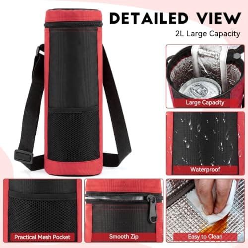 DirkFigge Wine Cooler Bag Insulated Bottle Bag Single Wine Bottle Cooler — view 6