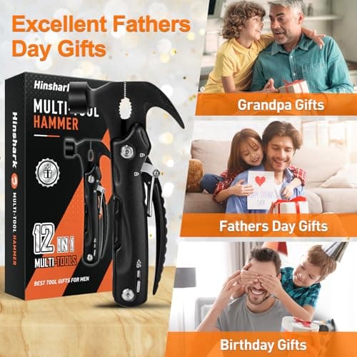 Hinshark Gifts for Men Him Dad, 12 in 1 Multi Tool Camping Accessories — view 5