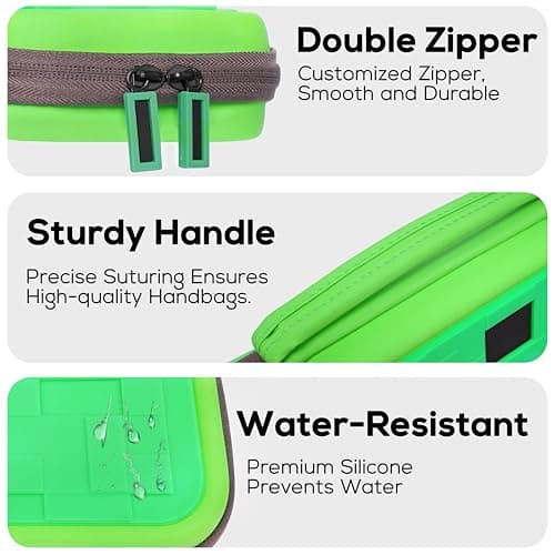 TIKOdirect Carrying Case Accessories Bundle for Switch 2, Portable Travel Case with Protective Cover, Screen Protectors, 4 Thumb Grip caps and Cute Stickers, Green — view 5