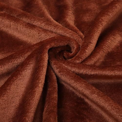 GATHINESS Warm Coral Fleece Throw Blanket for Travel and Shawl Use Coffee — view 5