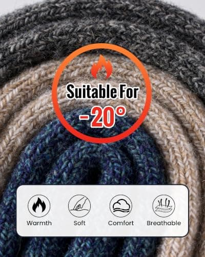 Veximora 5 Pairs Mens Wool Socks, Warm Winter Thick Thermal Crew Socks Gift — view 6