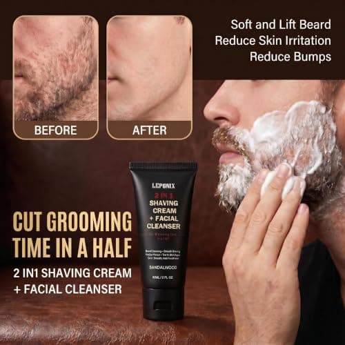 LEPONIX Men's Shaving Kit 4 Piece with Shaving Brush and Bowl Sandalwood — view 3