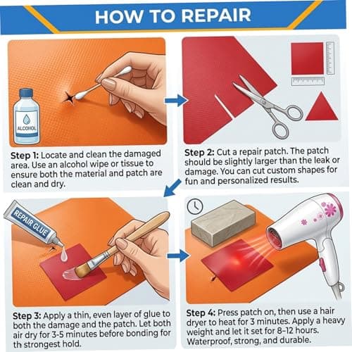 Goutdori Inflatable Repair Kit PVC 30ml Adhesive 6 Patches Brush for Kayaks Air Mattresses Paddle Boards Pools — view 6