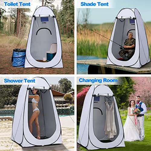 TUKAILAI Pop Up Tent Privacy Shower Changing Room, 120x120x190cm, Grey — view 2