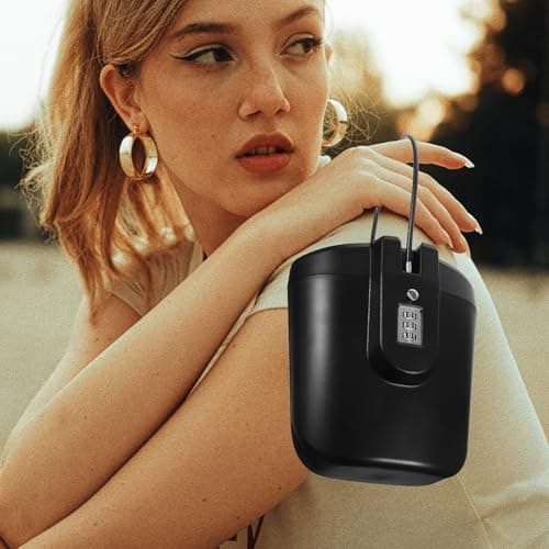 COHEALI Portable Black Abs Travel Security Box with Combination Lock, Large Capacity, Abrasion and Impact Resistant, Suitable for Watches and Power Banks, for Daily Life and Beach Safe — view 4