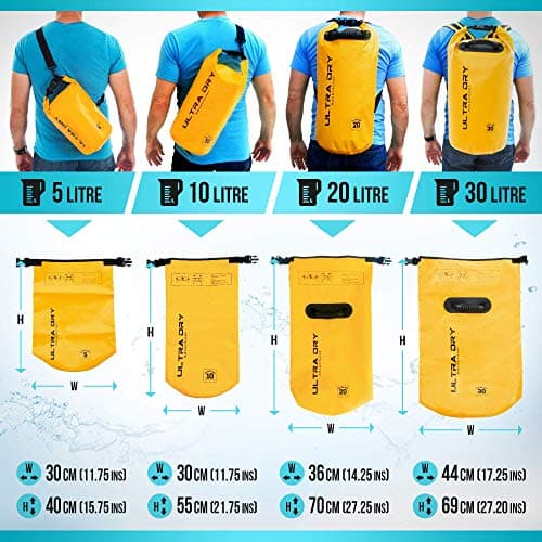 Premium Waterproof Bag, Sack with Phone Dry Bag and Long Adjustable Shoulder Strap Included, Perfect for Kayaking/Boating/Canoeing/Fishing/Rafting/Swimming/Camping/Snowboarding (Yellow, 5 L) — view 4