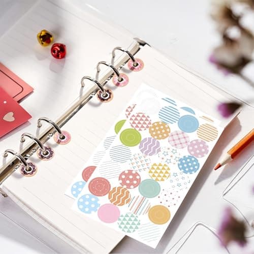 Stationery Hole Reinforcers - Round Sticky Labels for Book Notes | Self Adhesive Material with 4 Sheet Set, Drafting Package Supplies, Student Adult Paper Repair Accessory — view 4