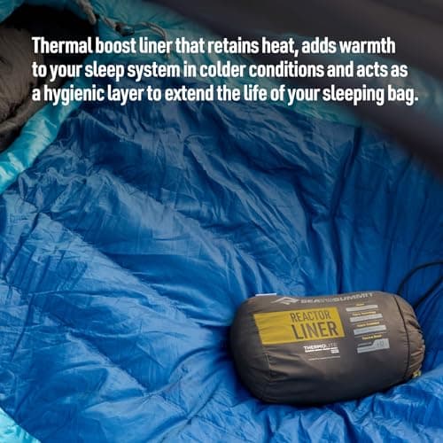SEA TO SUMMIT - Reactor Sleeping Bag Liner - Compact Mummy With Drawcord - Thermolite For Thermal Boost - Odour Control - Ultra-Sil Stuff Pack - For Backpacking & Camping - Yellow - 268g — view 2