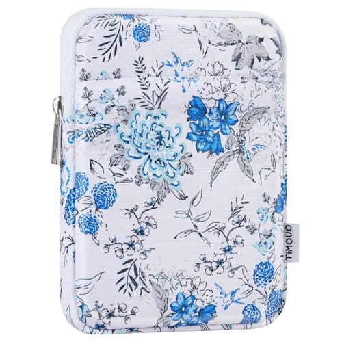 TiMOVO 6-7 Inch Sleeve Case for eReader, Blue Flower