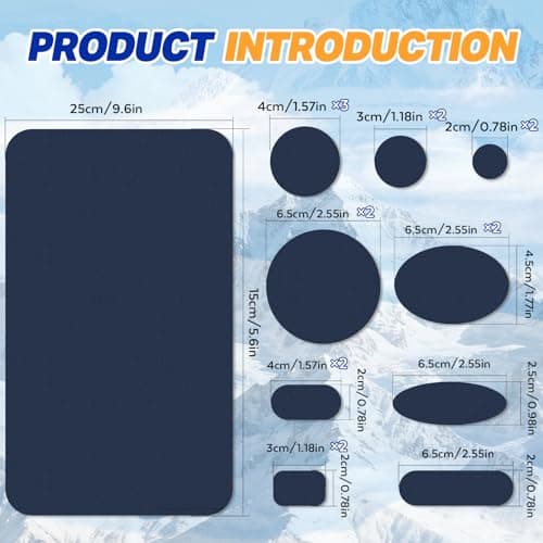 35Pcs Down Jacket Repair Patch Kit Pre-Cut Nylon Patches for Clothes Self-Adhesive Fabric Tape Waterproof Lightweight Outdoor Gear Tenacious Repair Tape for Puffer Jacket Coat Tent Backpack(Navy Blue) — view 2