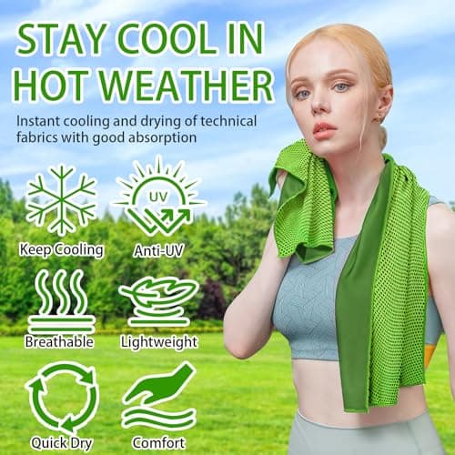 WIURGOHA 6 Pack Cooling Towels for Neck and Face,Microfiber Cooling Gym Towels,Soft Cooling Neck Towels Rags Cooling Neck Wraps Sweat Towel for Sports,Gym,Yoga,Workout,Running,Camping(40"x12") — view 2