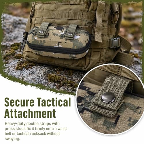 Beavorty Hard Sunglasses Case Tactical Glasses Pouch Camouflage Hardshell Eyeglasses Storage Box with Belt Loops Zipper Protective Eyewear Protector for Men Outdoor Hiking Cycling — view 4