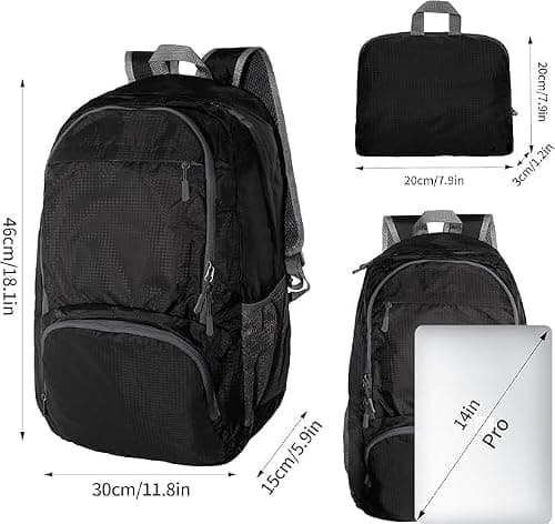 Waterproof Rucksack for Men, 28L Foldable Lightweight Backpack for Men — view 2