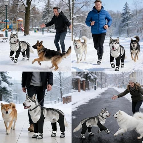 Pet Ski Trousers - Thermal Animal Leggings, Non Slip Frost Guards, 9.84 x 11.81 x 2.36IN Breathable Arctic Mobility Suit | Defensive blizard Expedition Outfit, Hunting Camping Travel — view 4