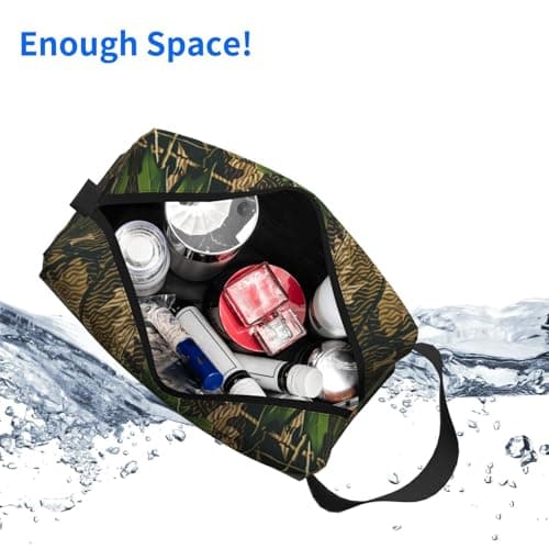 HSYOYO Travel Toiletry Bag for Women Men,Portable Hanging Toiletry Bag,Waterproof Dopp Kit Cosmetic Organizer,Large Capacity Shaving Bag Makeup Bag, Camouflage Leaf, One Size — view 4