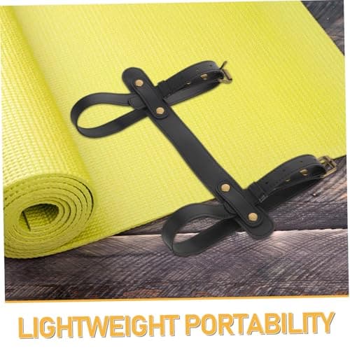 Anneome Adjustable Black Yoga Mat Strap Band for Outdoor Fitness Pilates – Lightweight PU Leather Carrying Sling for Gym Exercise and Travel — view 3