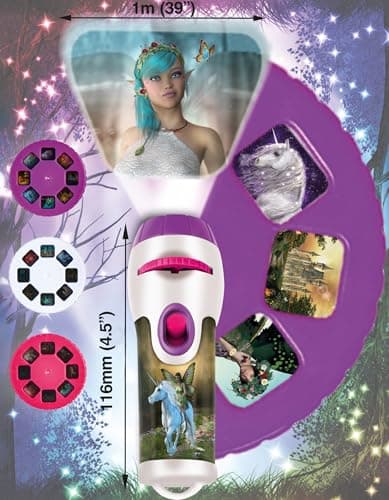 Brainstorm TOYS STEM Fairy & Unicorn Torch and Projector – 24 Fantasy Images, Projects Clear Magical Pictures Up to 1m Wide, Interactive Kids Flashlight Toy — view 2