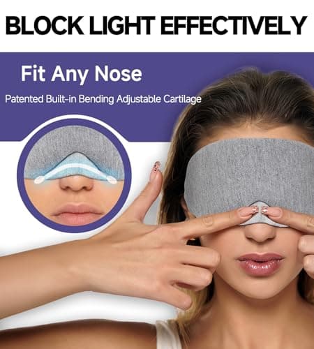 Mavogel Cotton Sleep Eye Mask, Light Blocking with Adjustable Nose Bridge — view 2