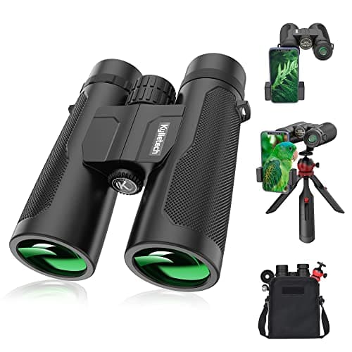 Kylietech 12x42 Binoculars with Tripod, Phone Adapter for Photography