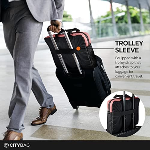 CB CITY BAG Laptop Bag Computer Bag Handbag for Documents - 15.6 Inch Laptop Case with Shoulder Strap - Work Bag for Men & Women - Carrying Sleeve for Tablets & Laptops (Purple) — view 4