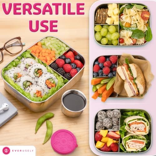 Stainless Steel Bento Box & Condiment Container - Dragonfruit, 47oz / 1.4 L — view 5