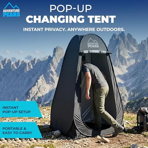 ADVENTURE PEAKS Pop Up Changing Tent – Portable Privacy Toilet Tent & Shower Tents for Camping, Beach & Outdoor Use – Water Resistant UV Protected Pop Up Privacy Tents — view 2