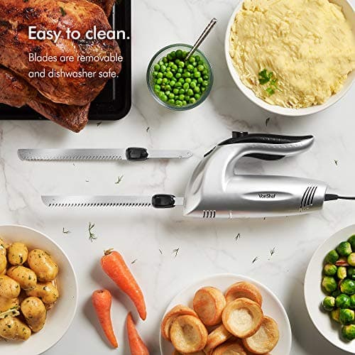 VonShef Electric Carving Knife With Two Serrated Blades For Multi-Purpose Use, Ergonomic Handle Plus Low Vibration & Noise For Your Comfort, Meat, Vegetable or Bread Knife — view 3