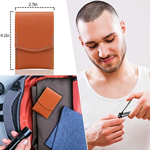 Manicure Set Men Travel Nail Clipper Kit - Mini Luxury Manicure 4 in 2 Manicure & 1 Nose Hair Scissors Stainless Steel Professional Pedicure Set Travel Nail Grooming Kit Gift for Men Lovers Parents — view 6