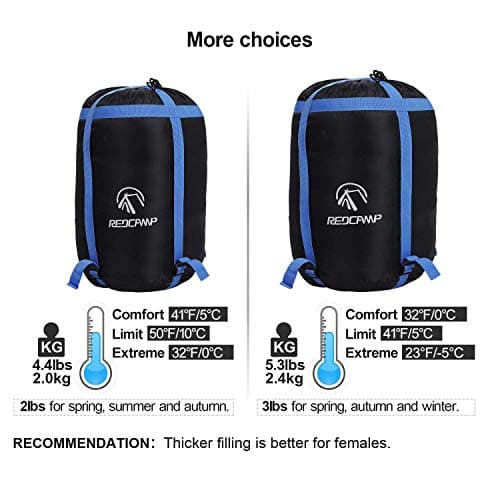 REDCAMP XL Winter Cotton Sleeping Bag for Adult,4 Season Cold Weather,2lbs — view 6